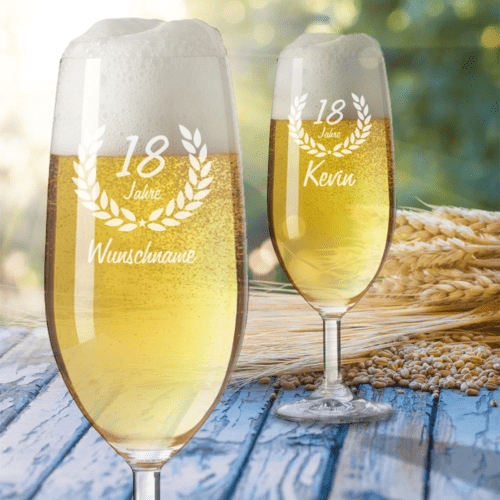 Personalisiertes Bierglas zum 18. Geburtstag