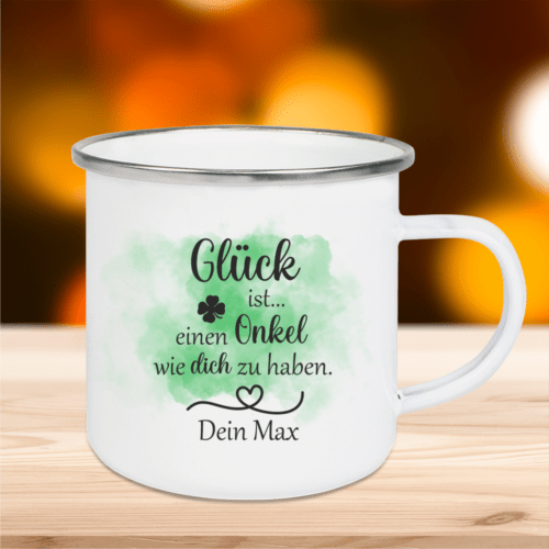 Emaille Tasse Glück ist... einen Onkel wie dich zu haben mit...