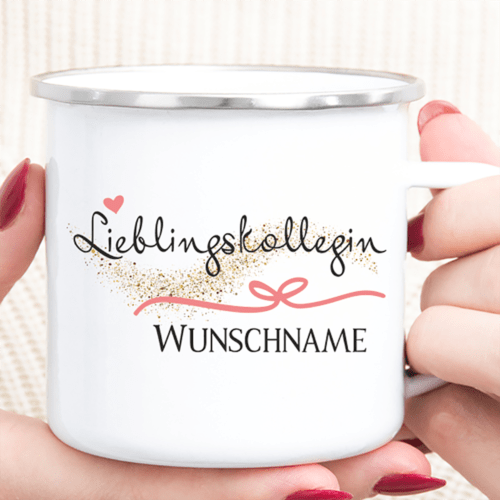 Personalisierte Tasse Emaille Lieblingskollegin