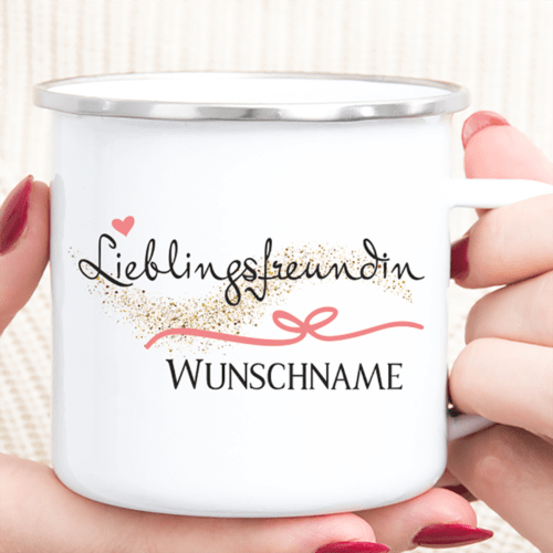 Personalisierte Tasse Emaille Lieblingsfreundin