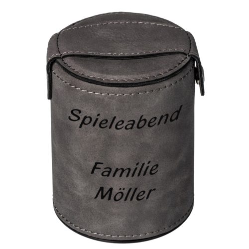 Würfelbecher mit Gravur