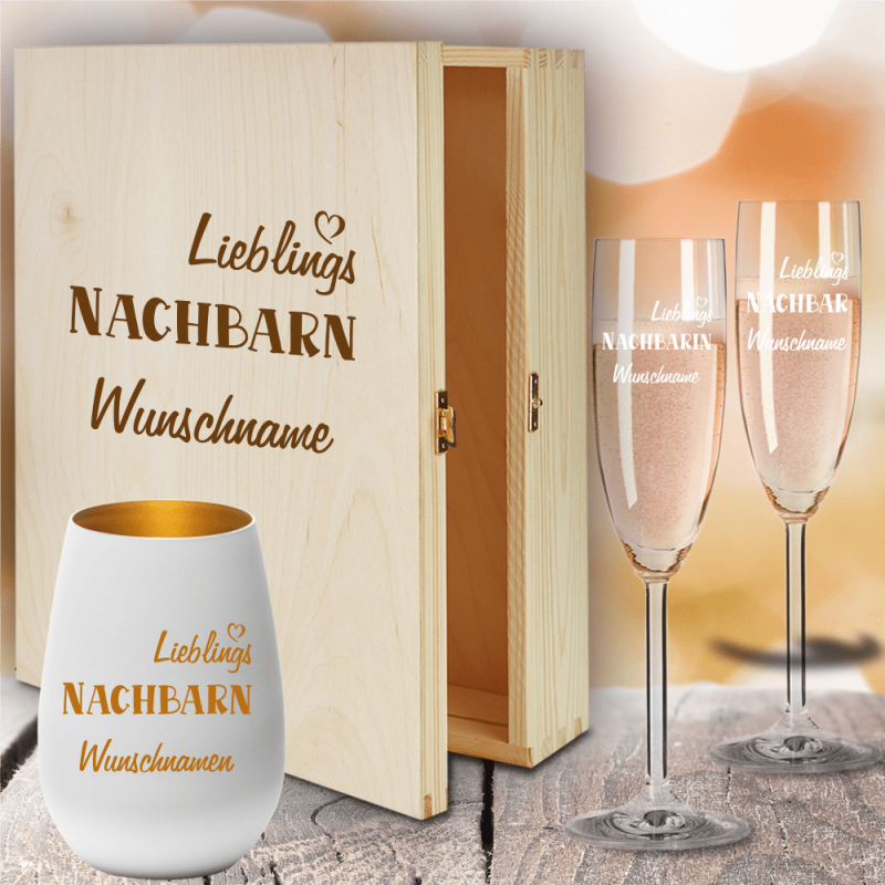 Bild von   geschenkbox sektglaeser von lepng | fotogeschenkideende 🎀 Geschenke mit eigenem Foto Motiv o Text