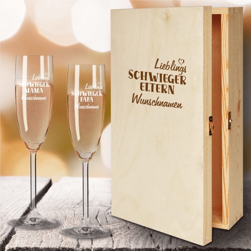 Bild von   geschenkbox sektglaeser von lepng | fotogeschenkideende 🎀 Geschenke mit eigenem Foto Motiv o Text
