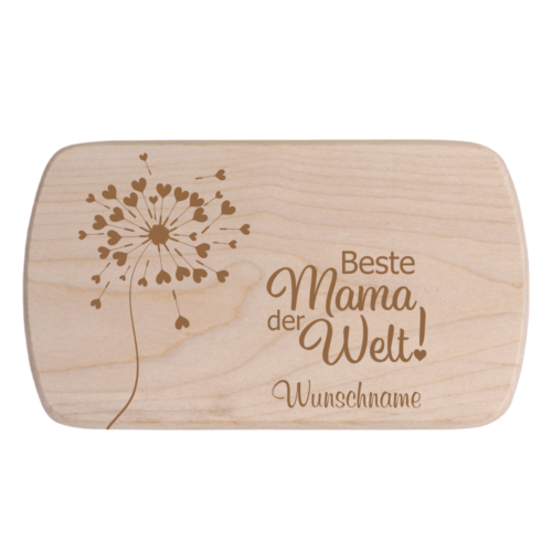 Frühstücksbrettchen Beste Mama der Welt Pusteblume + Wunschname