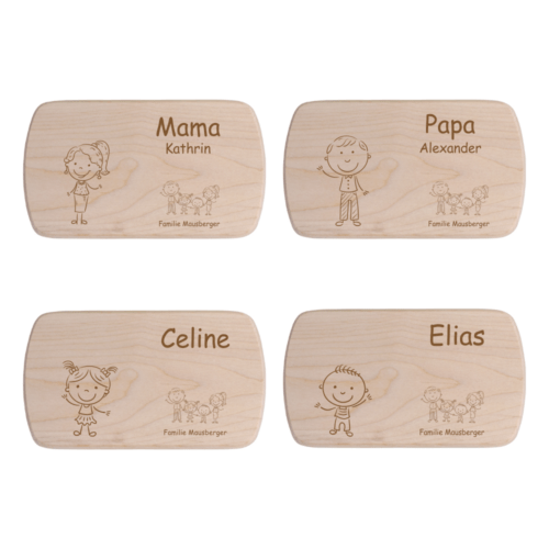 Personalisiertes Frühstücksbrettchen für die Familie