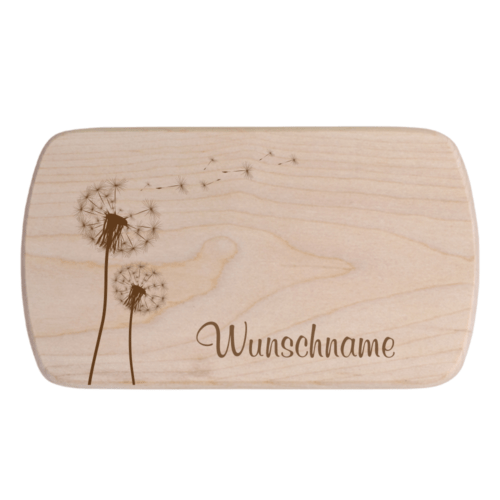 Frühstücksbrettchen Pusteblume mit Wunschnamen