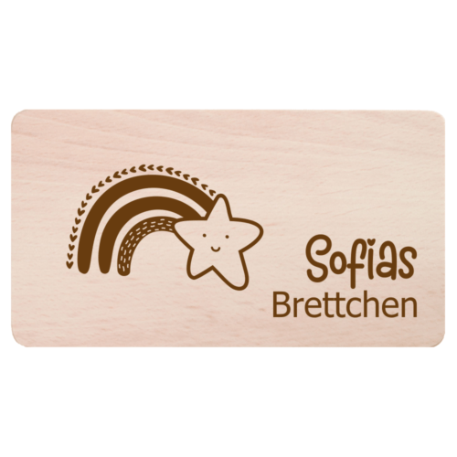 Kinder-Frühstücksbrettchen Regenbogen Stern