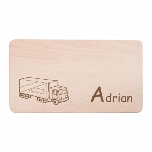 Frühstücksbrettchen mit Gravur für Kinder -LKW