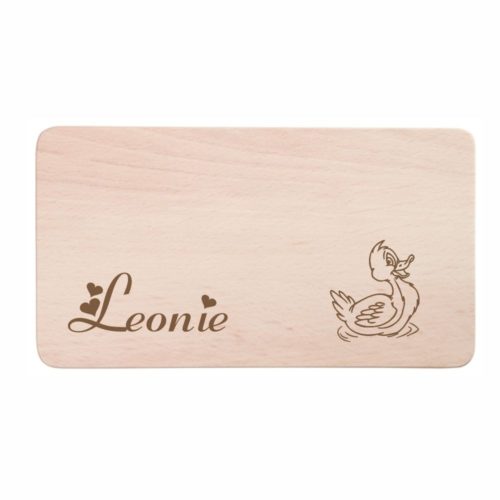 Frühstücksbrettchen mit Gravur -Ente