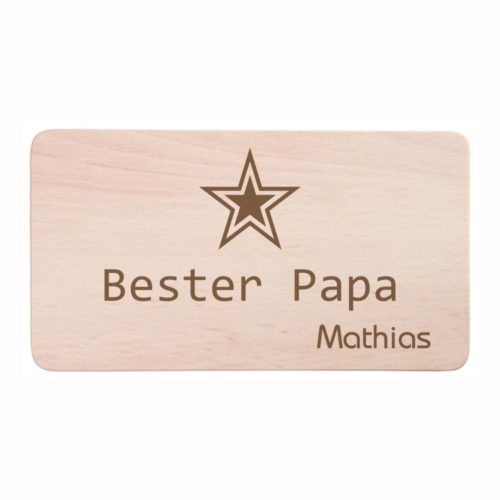 Frühstücksbrettchen mit Gravur Buche- Bester Papa