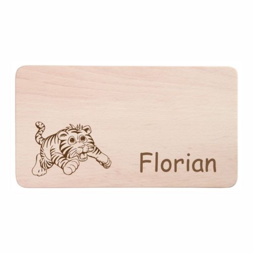Frühstücksbrettchen mit Gravur für Kinder - Tiger