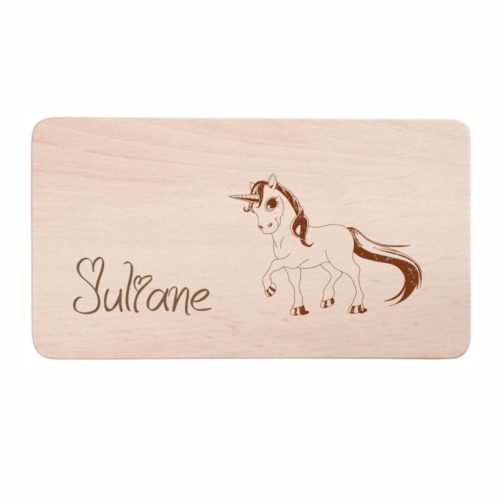 Kinder-Frühstücksbrettchen Einhorn mit Gravur