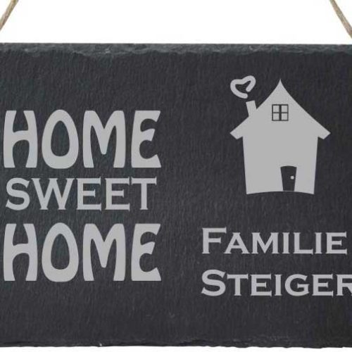 Türschild Schiefer mit Deinem Familiennamen HOME SWEET HOME