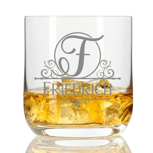 Whisky-Glas mit Gravur Monogramm A bis Z