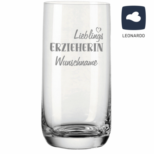 Trinkglas mit Gravur Lieblings-Erzieherin