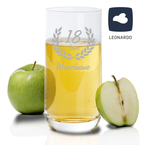 Personalisiertes Trinkglas von Leonardo zum 18. Geburtstag