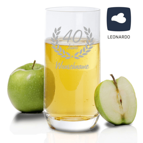 Personalisiertes Trinkglas von Leonardo zum 40. Geburtstag