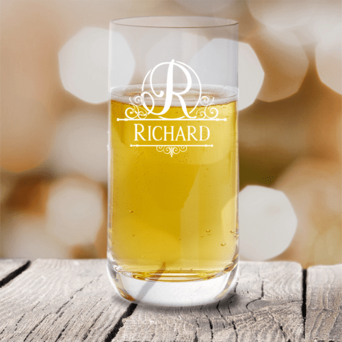 Personalisiertes Trinkglas von Leonardo mit Monogramm
