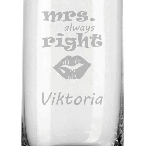 Trinkglas von Leonardo mit deiner Wunschgravur - Mrs. always Right