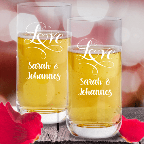 Trinkgläser von Leonardo Partner-Set Love mit Namensgravur