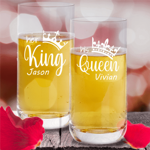 Trinkgläser von Leonardo mit deiner Wunschgravur - King and Queen