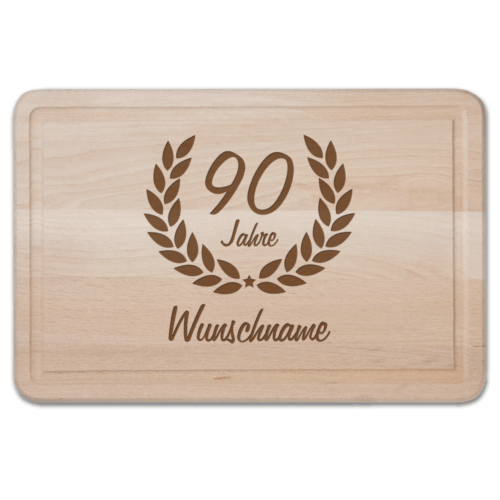 Schneidebrett mit Gravur - Zum 90. Geburtstag Ehrenranke
