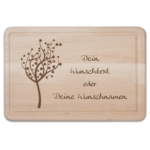 Schneidebrett mit Wunschtext- Familienbaum