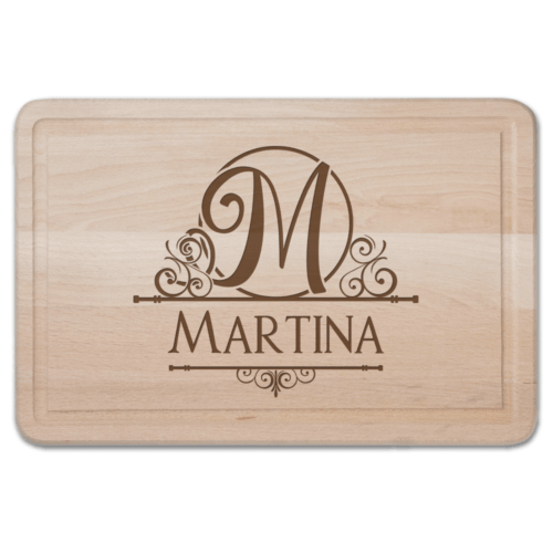 Personalisiertes Schneidebrett mit Monogramm