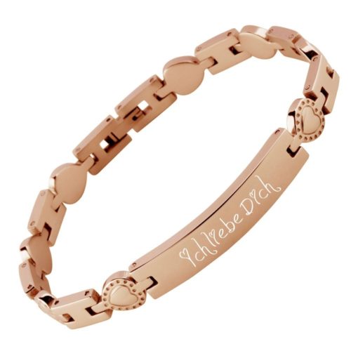 Armband mit Gravur Edelstahl Herzen AG-025