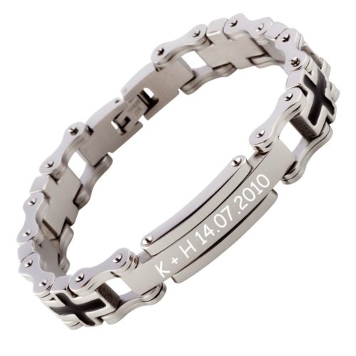 Edelstahl-Armband mit Gravur AG-040