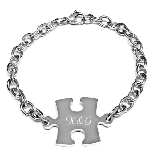 Armband mit Gravur Puzzle Edelstahl