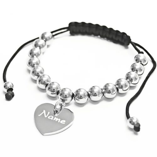 Shamballa-Armband mit Gravur Edelstahlperlen