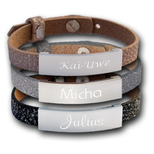 Lederarmband Malini Glam mit Gravur