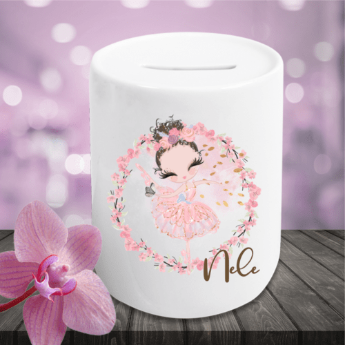 Spardose für Kinder mit Namen Ballerina