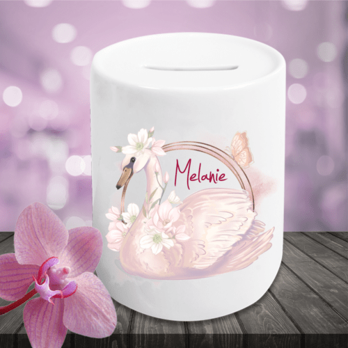 Spardose für Kinder mit Namen Schwan