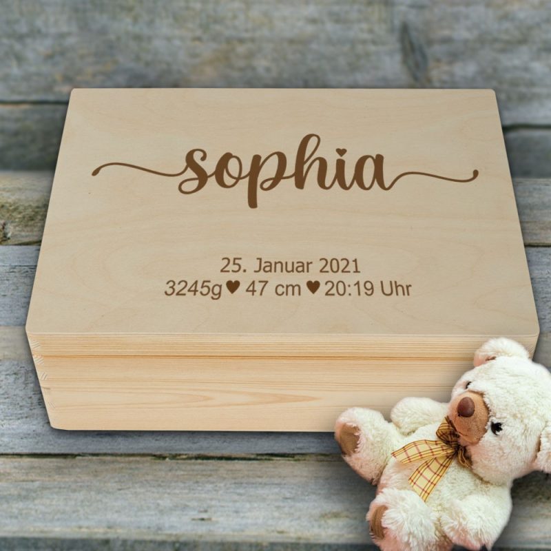 Bild von   erinnerungskiste zur geburt mijpg | fotogeschenkideende 🎀 Geschenke mit eigenem Foto Motiv o Text