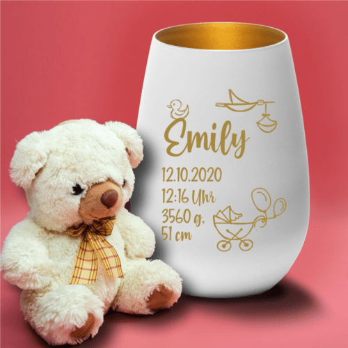 Personalisiertes Windlicht zur Geburt