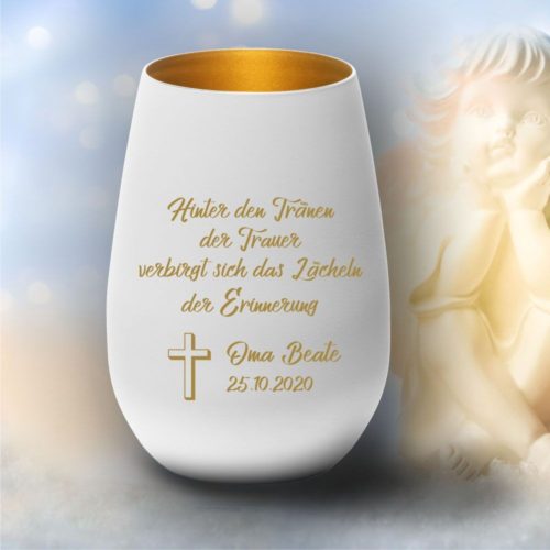 Personalisiertes Windlicht Erinnerungslicht - Hinter den Tränen...