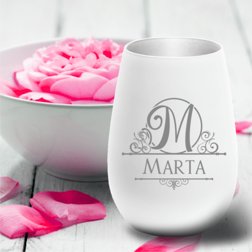 personalisiertes Windlicht mit Gravur Monogramm