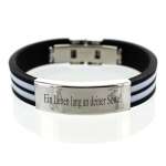Bild von   kautschuk armband mit edelstahjpg | fotogeschenkideende 🎀 Geschenke mit eigenem Foto Motiv o Text