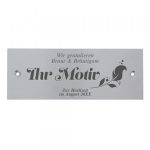 Bild von   hochzeitsschild aus edelstahljpg | fotogeschenkideende 🎀 Geschenke mit eigenem Foto Motiv o Text