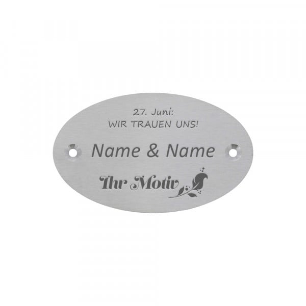 Bild von   hochzeitsschild aus edelstahljpg | fotogeschenkideende 🎀 Geschenke mit eigenem Foto Motiv o Text