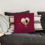 Bild von   liebeskissen bordeaux mitjpg | fotogeschenkideende 🎀 Geschenke mit eigenem Foto Motiv o Text