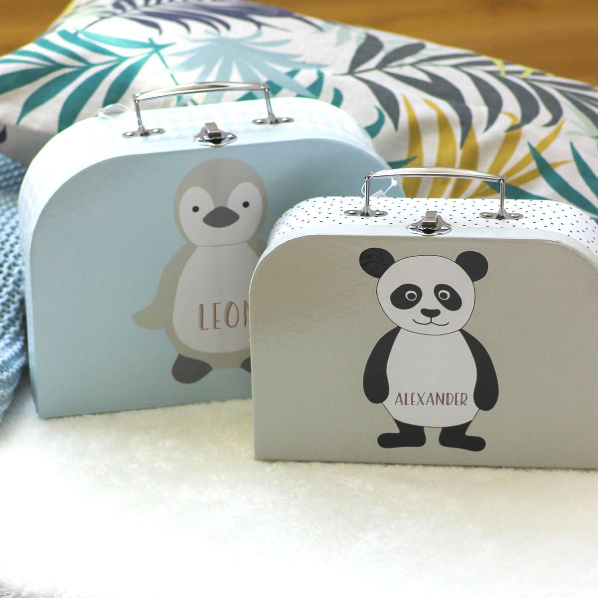 Bild von   kofferset pinguin und panda pejpg | fotogeschenkideende 🎀 Geschenke mit eigenem Foto Motiv o Text
