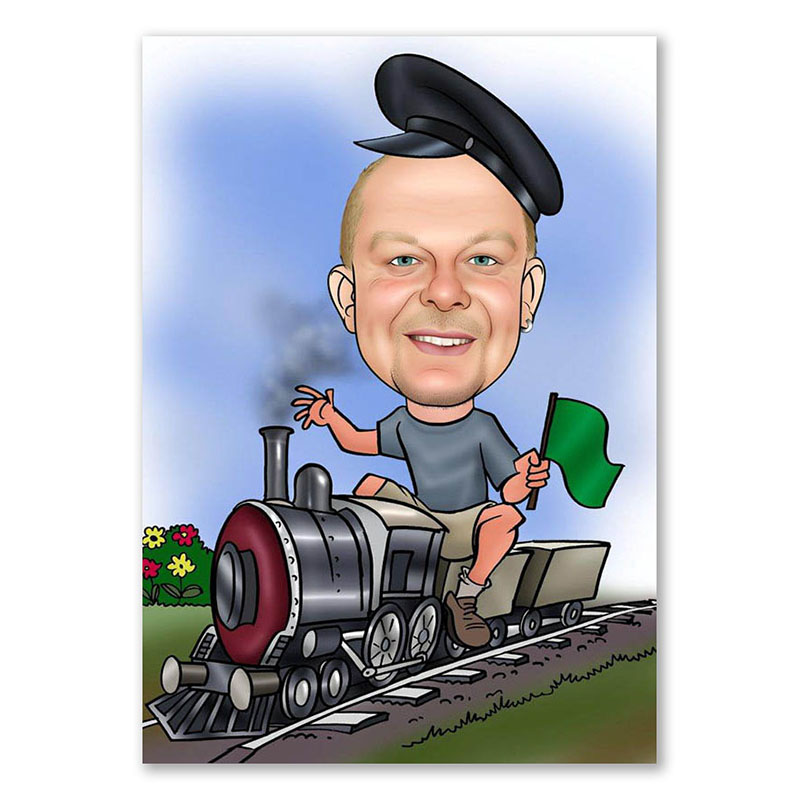 Bild von   erstellung karikatur eisenbahnjpg | fotogeschenkideende 🎀 Geschenke mit eigenem Foto Motiv o Text
