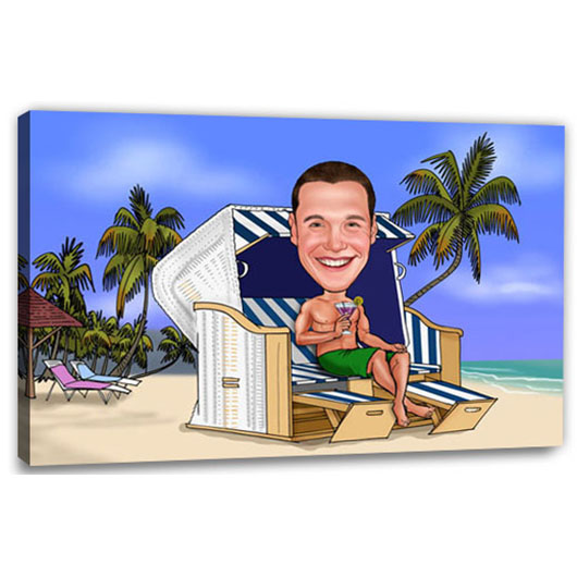 Bild von   erstellung karikatur im strandjpg | fotogeschenkideende 🎀 Geschenke mit eigenem Foto Motiv o Text