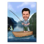 Bild von   erstellung karikatur angler aujpg | fotogeschenkideende 🎀 Geschenke mit eigenem Foto Motiv o Text
