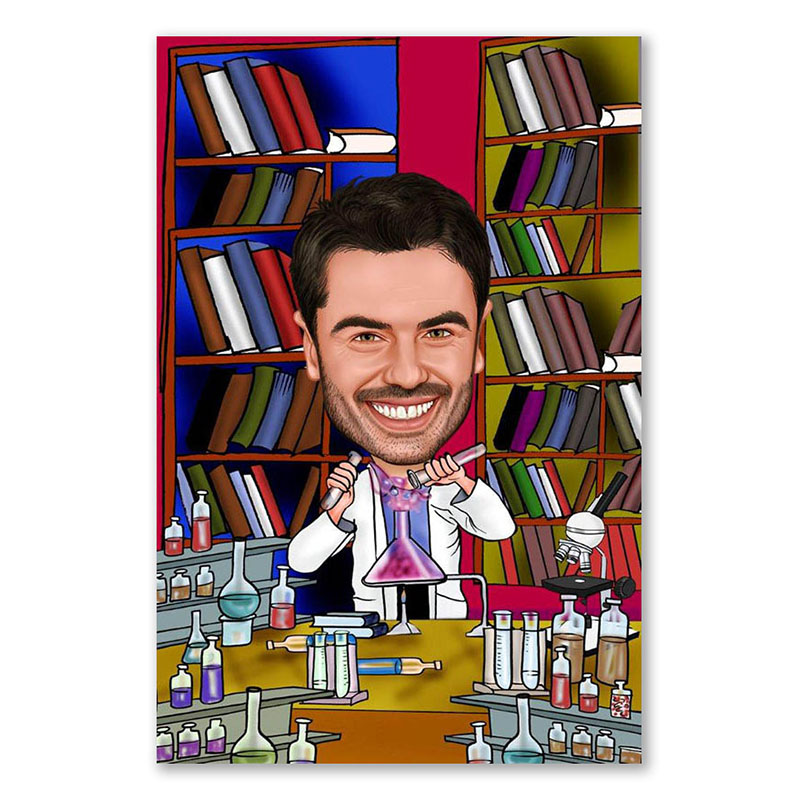 Bild von   erstellung karikatur chemikerjpg | fotogeschenkideende 🎀 Geschenke mit eigenem Foto Motiv o Text