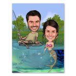 Bild von   erstellung karikatur angler mijpg | fotogeschenkideende 🎀 Geschenke mit eigenem Foto Motiv o Text