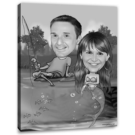 Bild von   erstellung karikatur angler mijpg | fotogeschenkideende 🎀 Geschenke mit eigenem Foto Motiv o Text